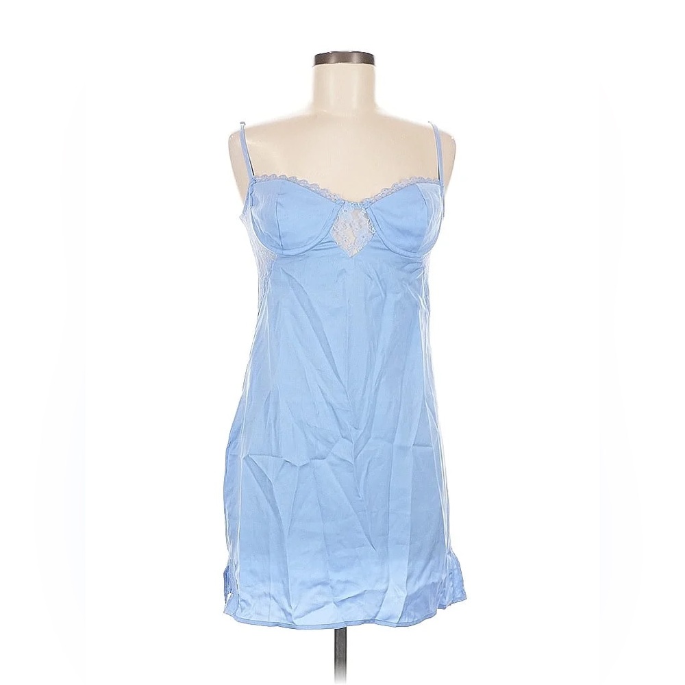 Emory park baby blue lace satin dress | Sabrina carpenter vibes, slip dress